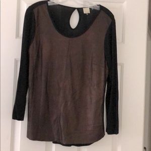 Faux-leather Top